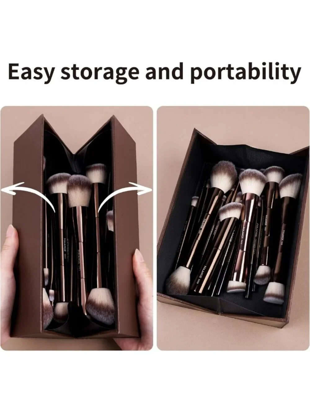 20 Pcs Double-End Makeup Brushes Set with Gift Box for Blending & Buffing